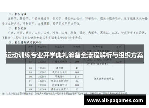 运动训练专业开学典礼筹备全流程解析与组织方案 运动训练专业开学典礼筹备全流程解析与组织方案
